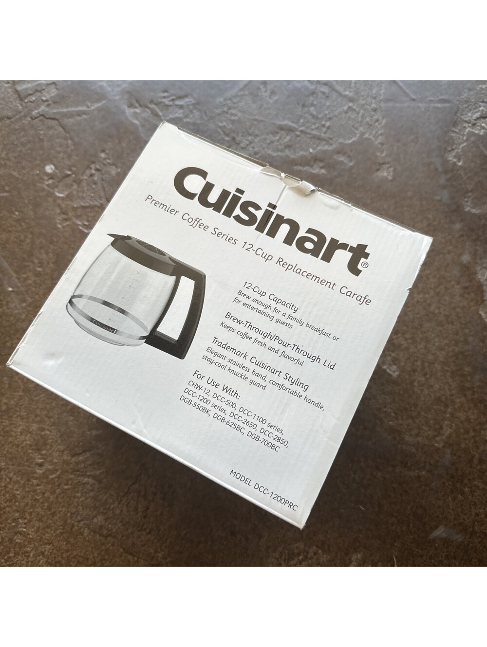 Cuisinart DCC-1200PRC Glass Carafe - Black NEW